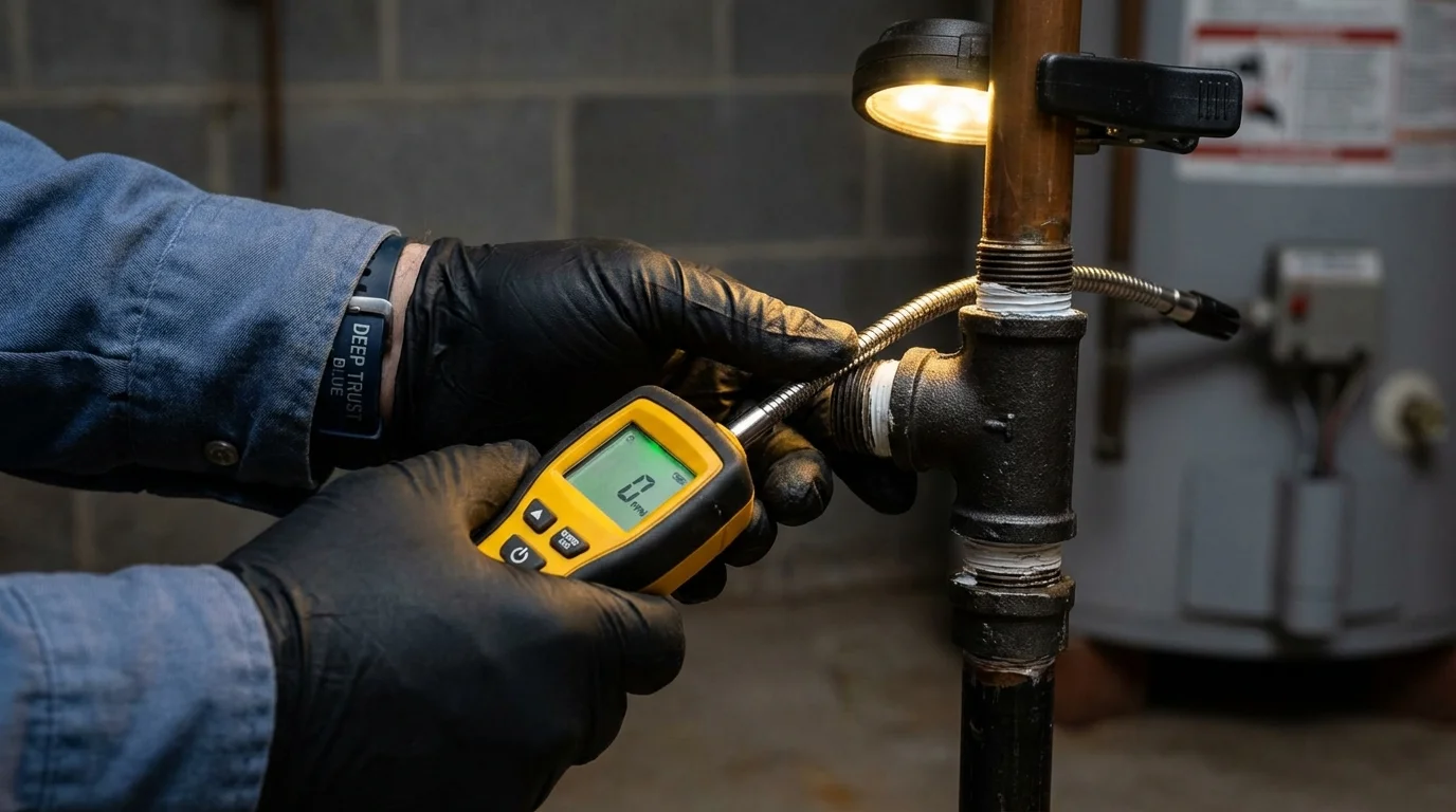 Gas leak detection with electronic sniffer by Johns Plumbing LLC in Ville Platte